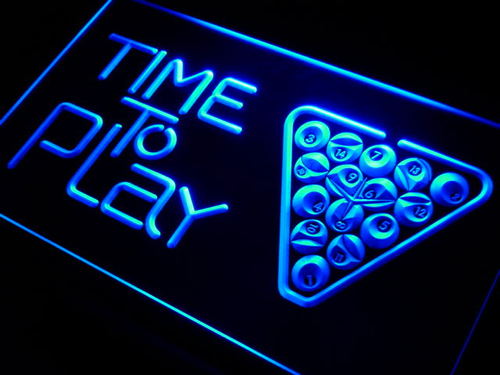 Time to Play Pool Snooker Room Neon Light Sign